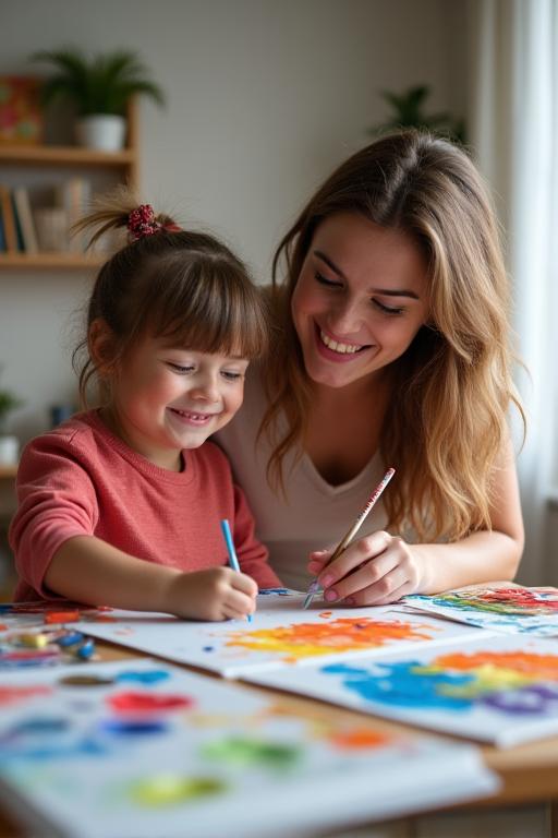 Parent and child art session